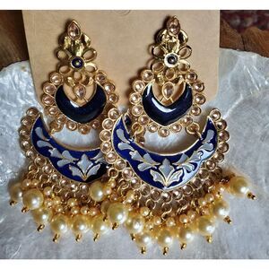 Indian style dangling meenakari Earrings